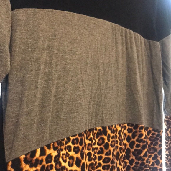 Leopard, Black, and Grey Top - Picture 2 of 3